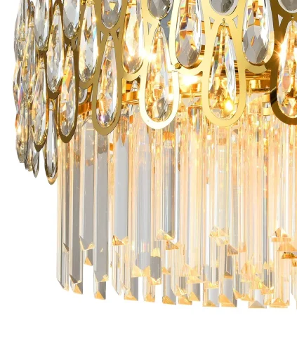 Люстра подвесная NAVIS 76019/10C GOLD Natali Kovaltseva прозрачная золотая на 10 ламп, основание золотое в стиле классический  фото 3